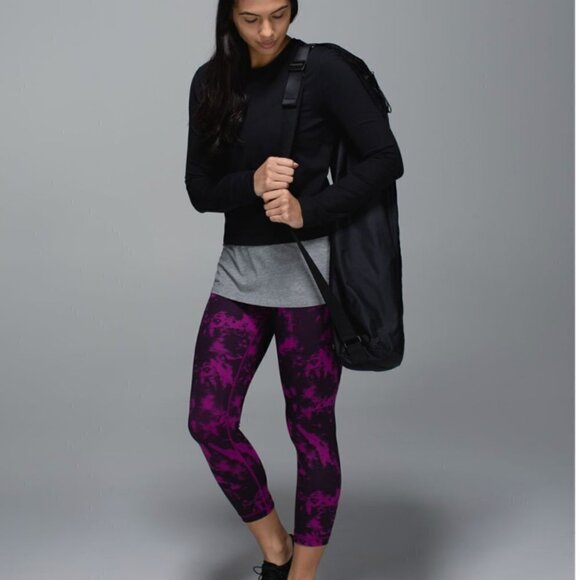 Lululemon Wunder Under Crop II Breezie Regal Plum Black size 4 - Picture 1 of 7